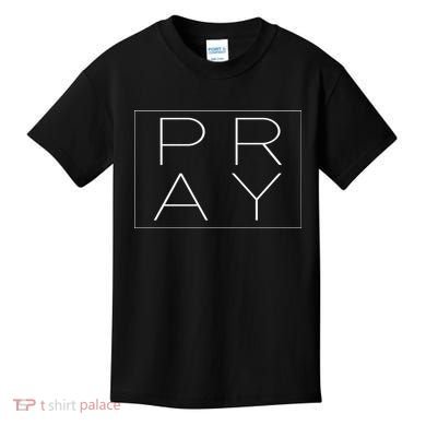 Pray Boxed Logo Kids T-Shirt