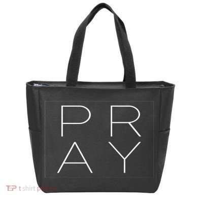 Pray Boxed Logo Tote Bag