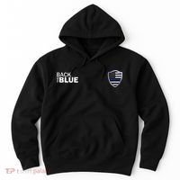 Police Blue Line US Flag Police Shield Blue Lives Matter Hoodie thumb 0