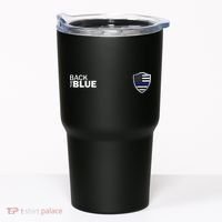 Police Blue Line US Flag Police Shield Blue Lives Matter Tumbler thumb 0