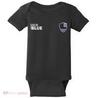 Police Blue Line US Flag Police Shield Blue Lives Matter Baby Bodysuit thumb 0