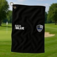 Police Blue Line US Flag Police Shield Blue Lives Matter Golf Towel thumb 1
