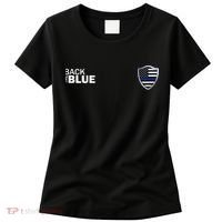 Police Blue Line US Flag Police Shield Blue Lives Matter Women's T-Shirt thumb 0