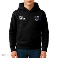 Police Blue Line US Flag Police Shield Blue Lives Matter Kids Hoodie thumb 4