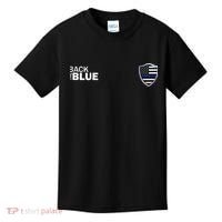 Police Blue Line US Flag Police Shield Blue Lives Matter Kids T-Shirt thumb 0