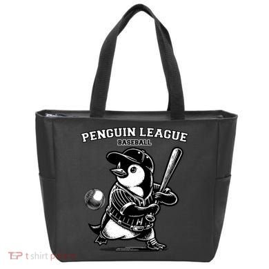 Penguin Baseball League Tote Bag