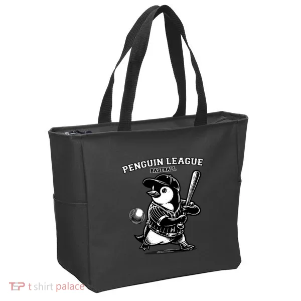 Penguin Baseball League Tote Bag