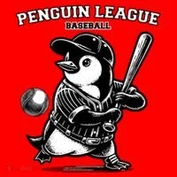 Penguin Baseball League Santa Hat thumb 1