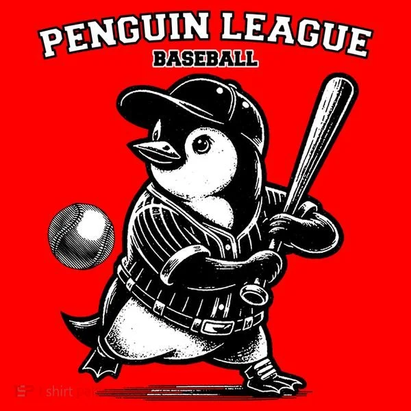 Penguin Baseball League Santa Hat