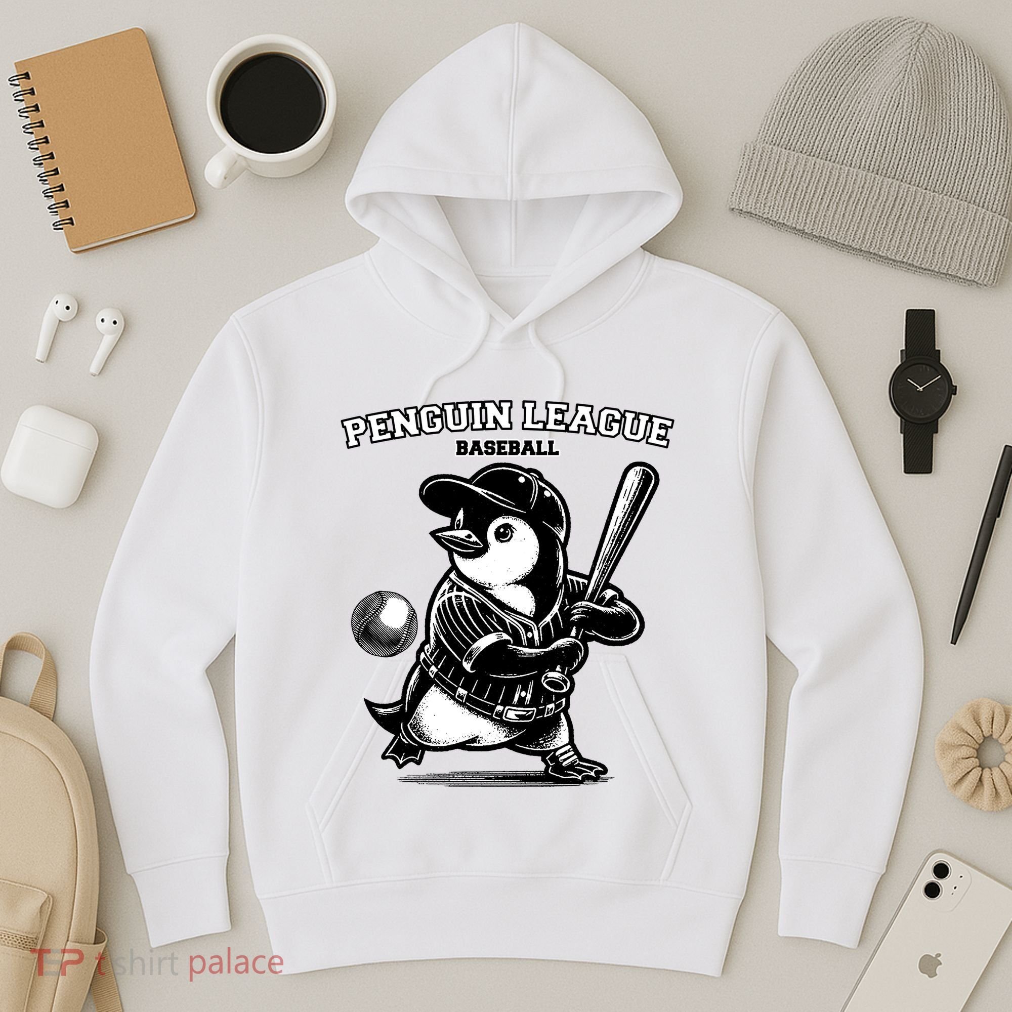 Penguin Baseball League Hoodie