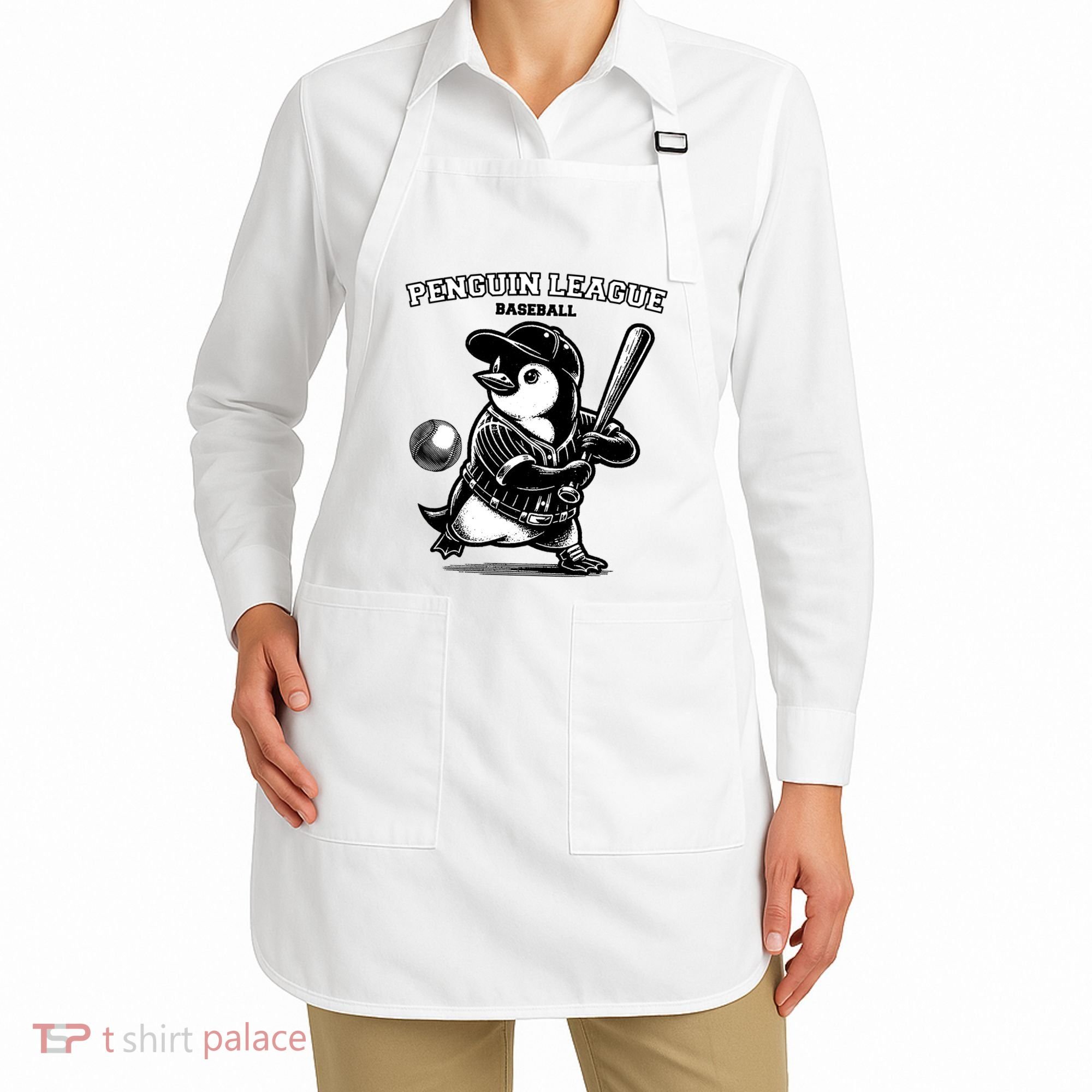 Penguin Baseball League Apron