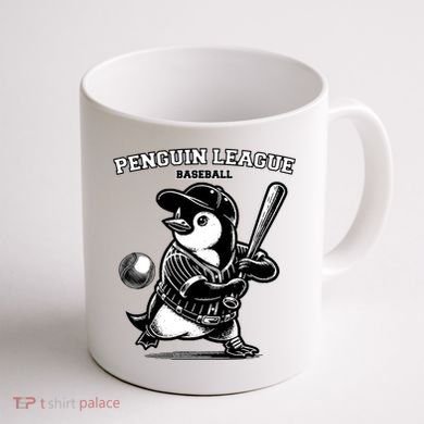 Penguin Baseball League Coffee Mug back