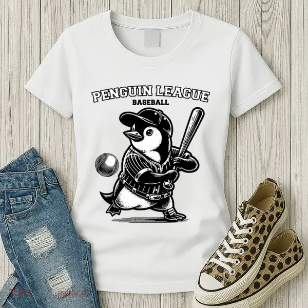 Penguin Baseball League Women's T-Shirt