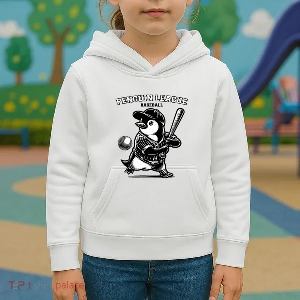 Penguin Baseball League Kids Hoodie
