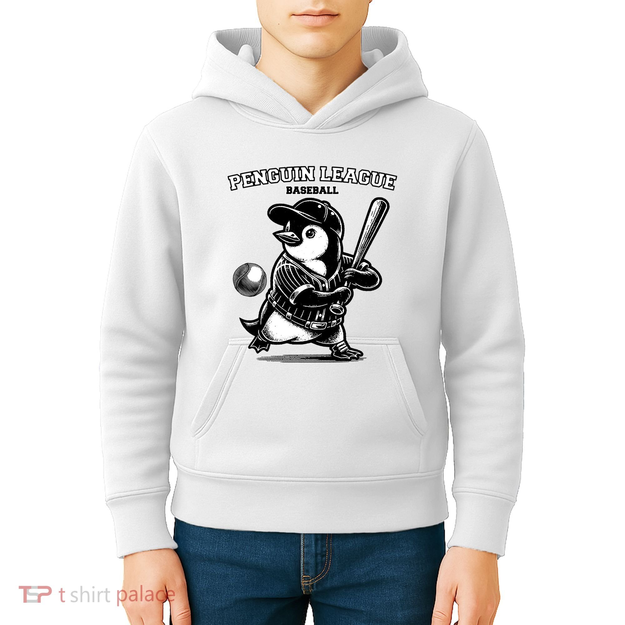 Penguin Baseball League Kids Hoodie