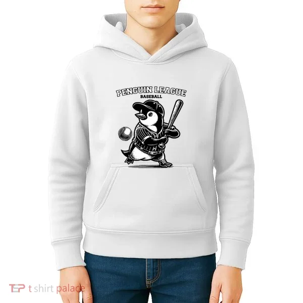 Penguin Baseball League Kids Hoodie