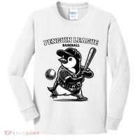 Penguin Baseball League Kids Long Sleeve Shirt thumb 0