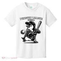 Penguin Baseball League Kids T-Shirt thumb 0