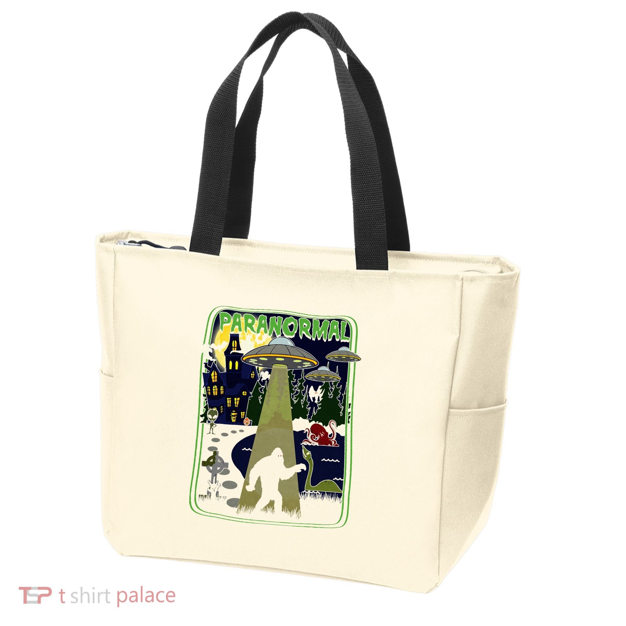Paranormal Bigfoot Loch Ness Mothman Aliens Tote Bag