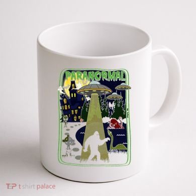 Paranormal Bigfoot Loch Ness Mothman Aliens Coffee Mug back