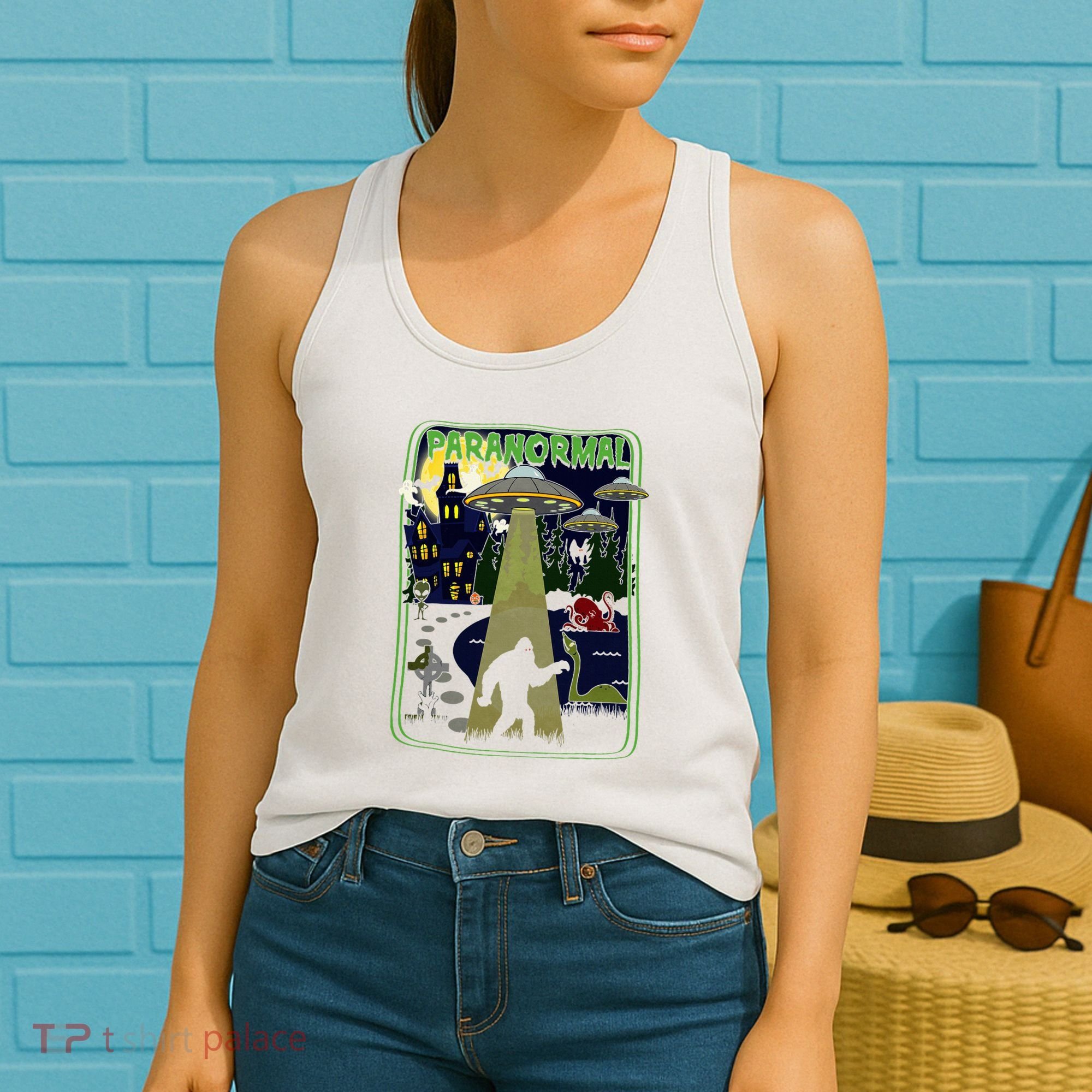 Paranormal Bigfoot Loch Ness Mothman Aliens Women's Tank Top