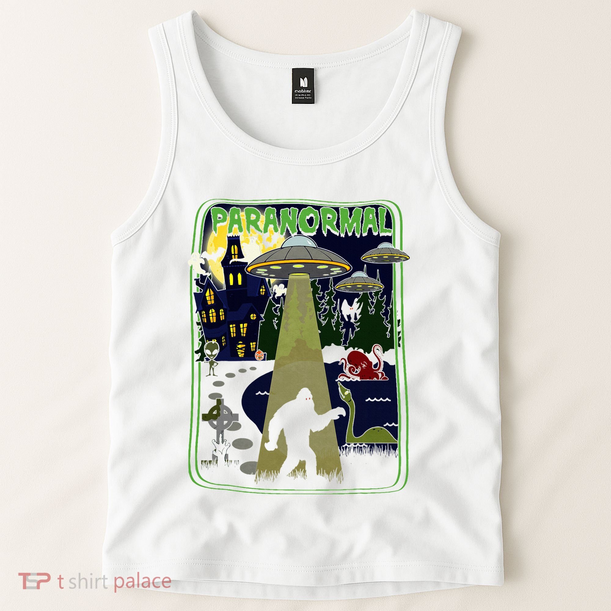 Paranormal Bigfoot Loch Ness Mothman Aliens Tank Top