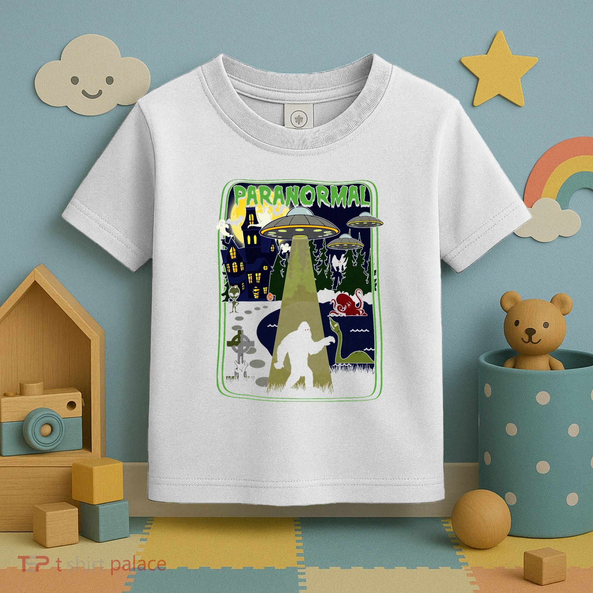 Paranormal Bigfoot Loch Ness Mothman Aliens Toddler T-Shirt