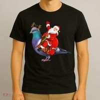 Pigeon Bird Lover Xmas Santa Riding Pigeon Christmas Long Sleeve T-Shirt thumb 3