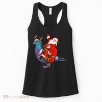 Pigeon Bird Lover Xmas Santa Riding Pigeon Christmas Long Sleeve Women's Tank Top thumb 0