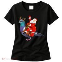 Pigeon Bird Lover Xmas Santa Riding Pigeon Christmas Long Sleeve Women's T-Shirt thumb 0