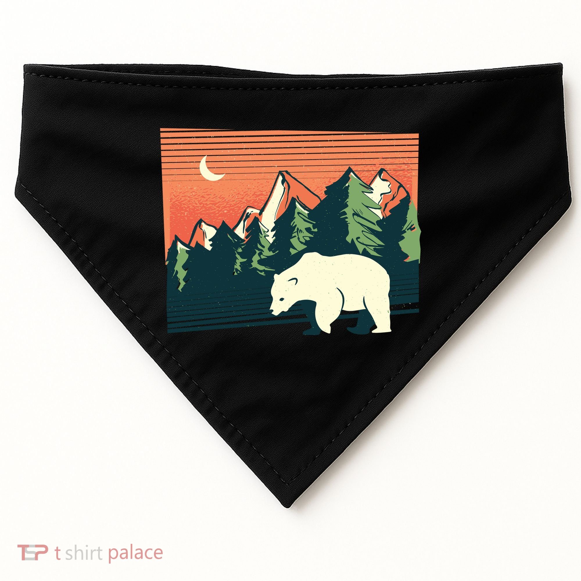 Polar Bear Landscape USA-Made Doggie Bandana