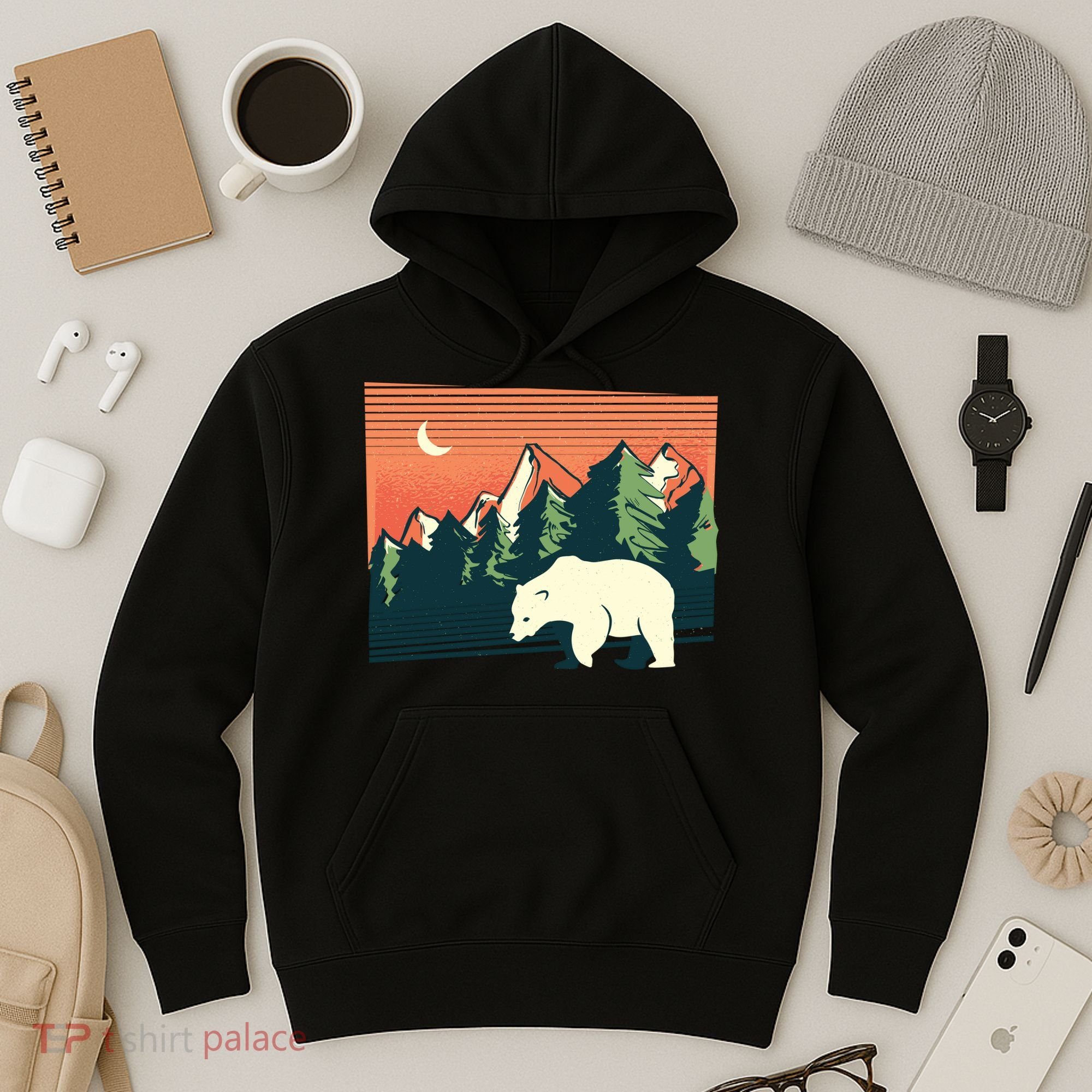 Polar Bear Landscape Hoodie
