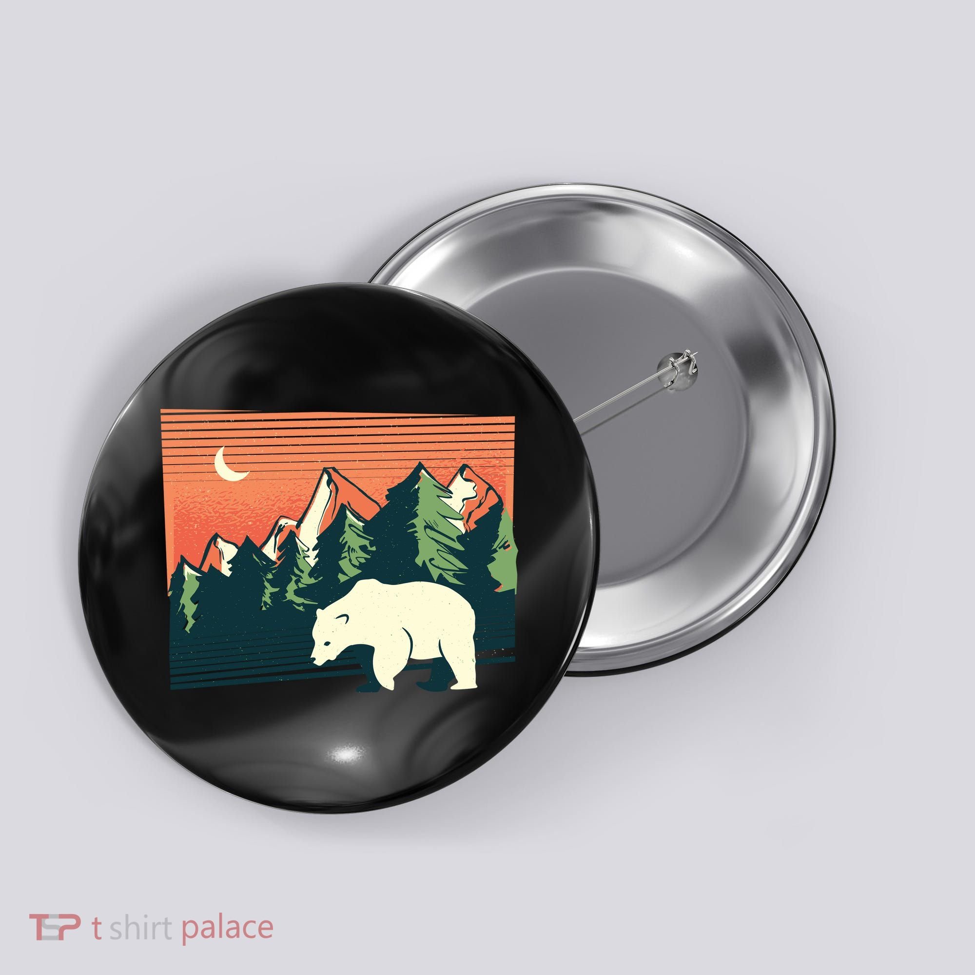 Polar Bear Landscape Button