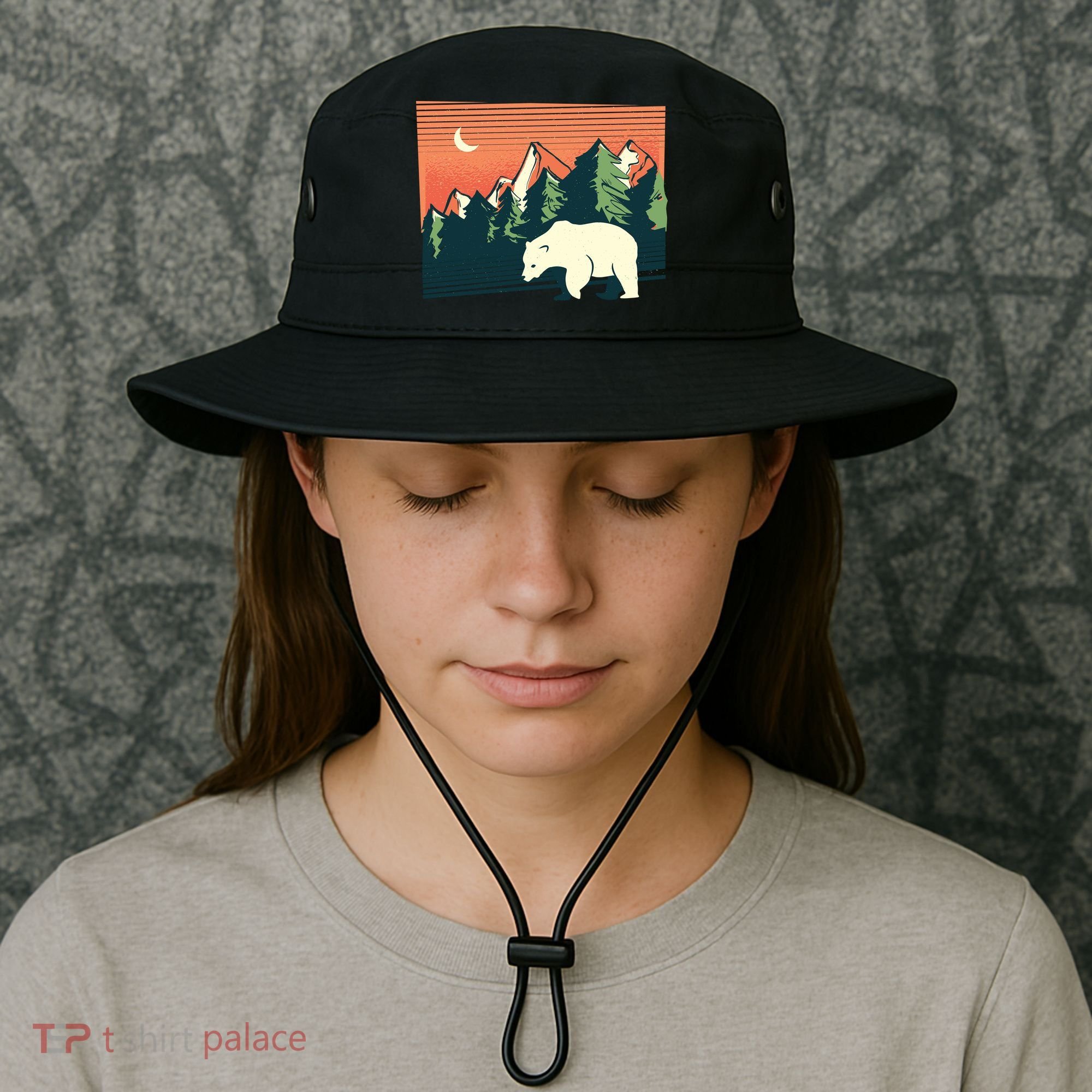 Polar Bear Landscape Bucket Hat