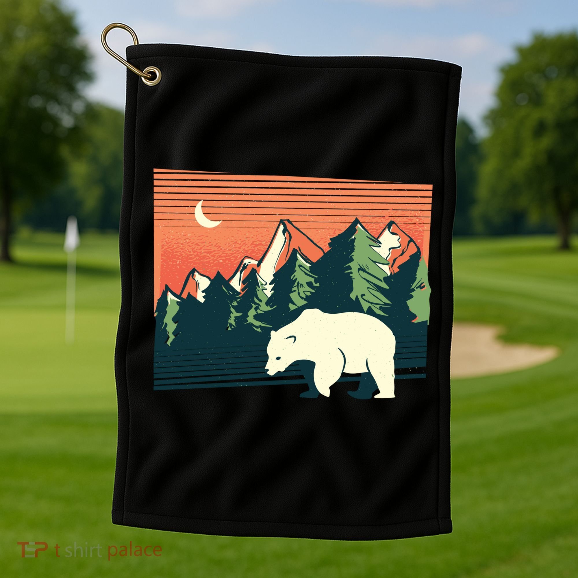 Polar Bear Landscape Golf Towel