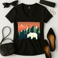 Polar Bear Landscape Women's V-Neck T-Shirt thumb 2