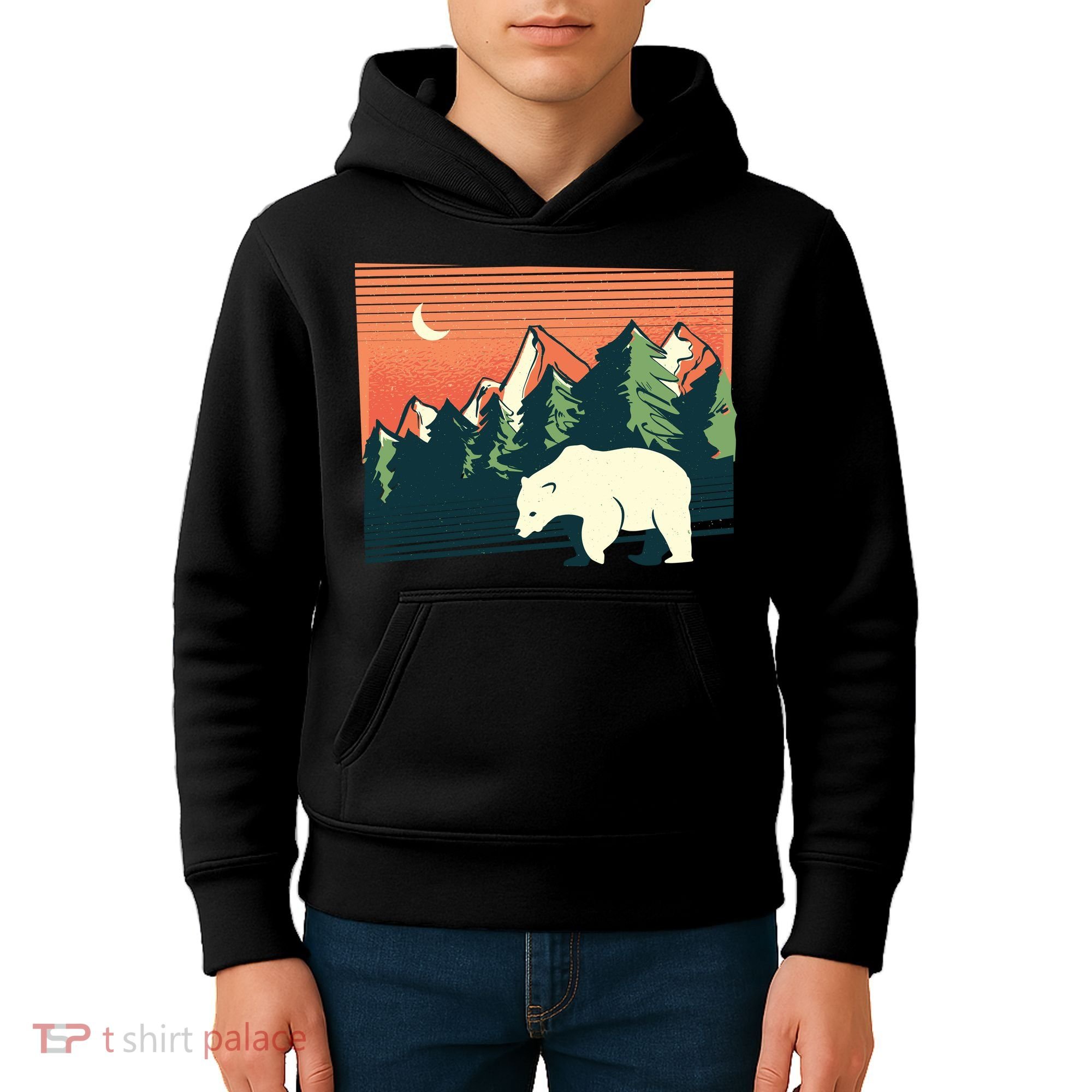 Polar Bear Landscape Kids Hoodie