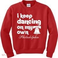Philly Baseball Lovers Fans Keep I Keep Dancing On My Own Kids Sweatshirt thumb 0