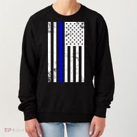 Police Blue Line American Flag Women's Sweatshirt thumb 0