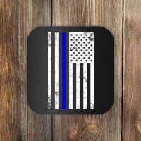 Police Blue Line American Flag Coaster thumb 0