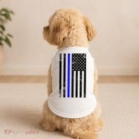 Police Blue Line American Flag Doggie Tank thumb 2