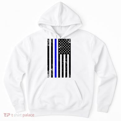 Police Blue Line American Flag Hoodie