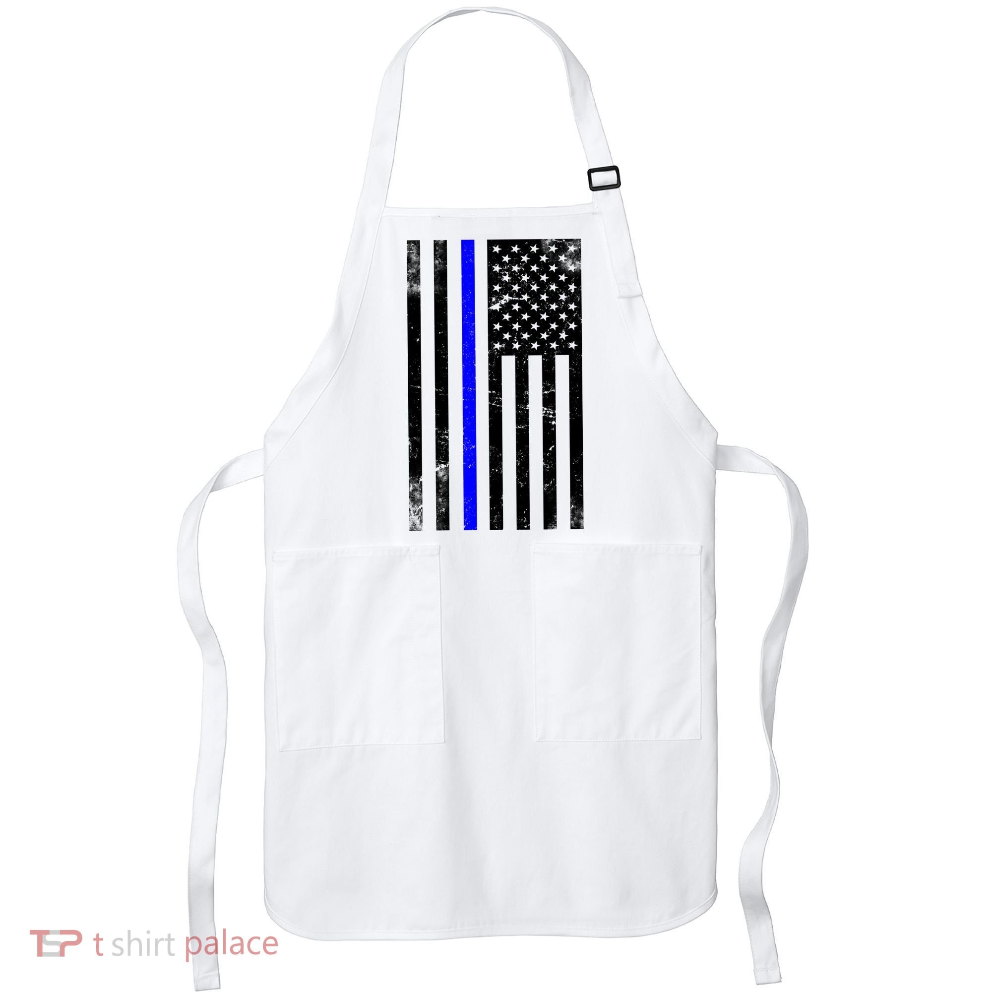Police Blue Line American Flag Apron