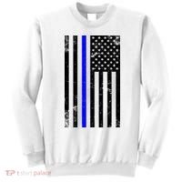Police Blue Line American Flag Sweatshirt thumb 0
