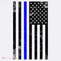 Police Blue Line American Flag Women's Hoodie thumb 2