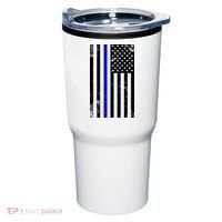 Police Blue Line American Flag Tumbler thumb 0