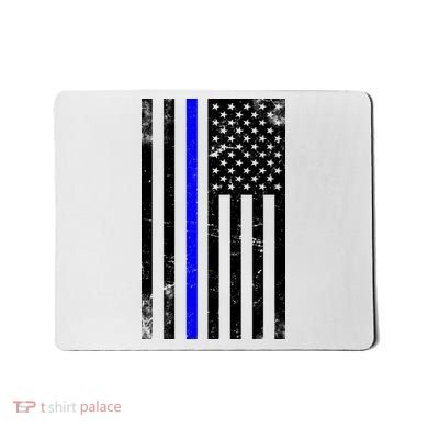 Police Blue Line American Flag Mousepad