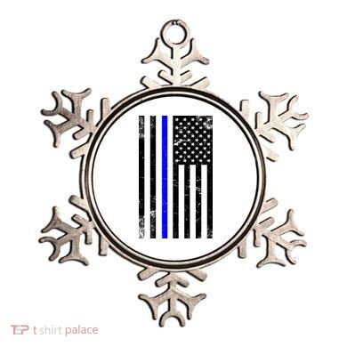 Police Blue Line American Flag Ornament