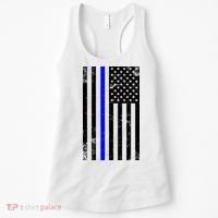 Police Blue Line American Flag Women's Tank Top thumb 0