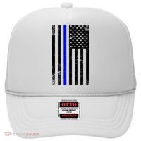 Police Blue Line American Flag Hat thumb 0